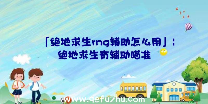 「绝地求生rng辅助怎么用」|绝地求生有辅助瞄准